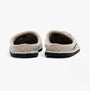 Haflinger SONGBIRD Womens Slippers Mottled Stone Grey rear view showing slip-on mules with comfortable wool lining.