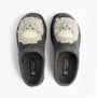 Haflinger LAMBY Womens Slippers Anthracite top view showing cozy textile material and cute animal design.