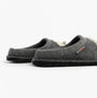 Haflinger LAMBY Womens Slippers Anthracite side view showing comfortable slip-on mules with round toe and textile upper.