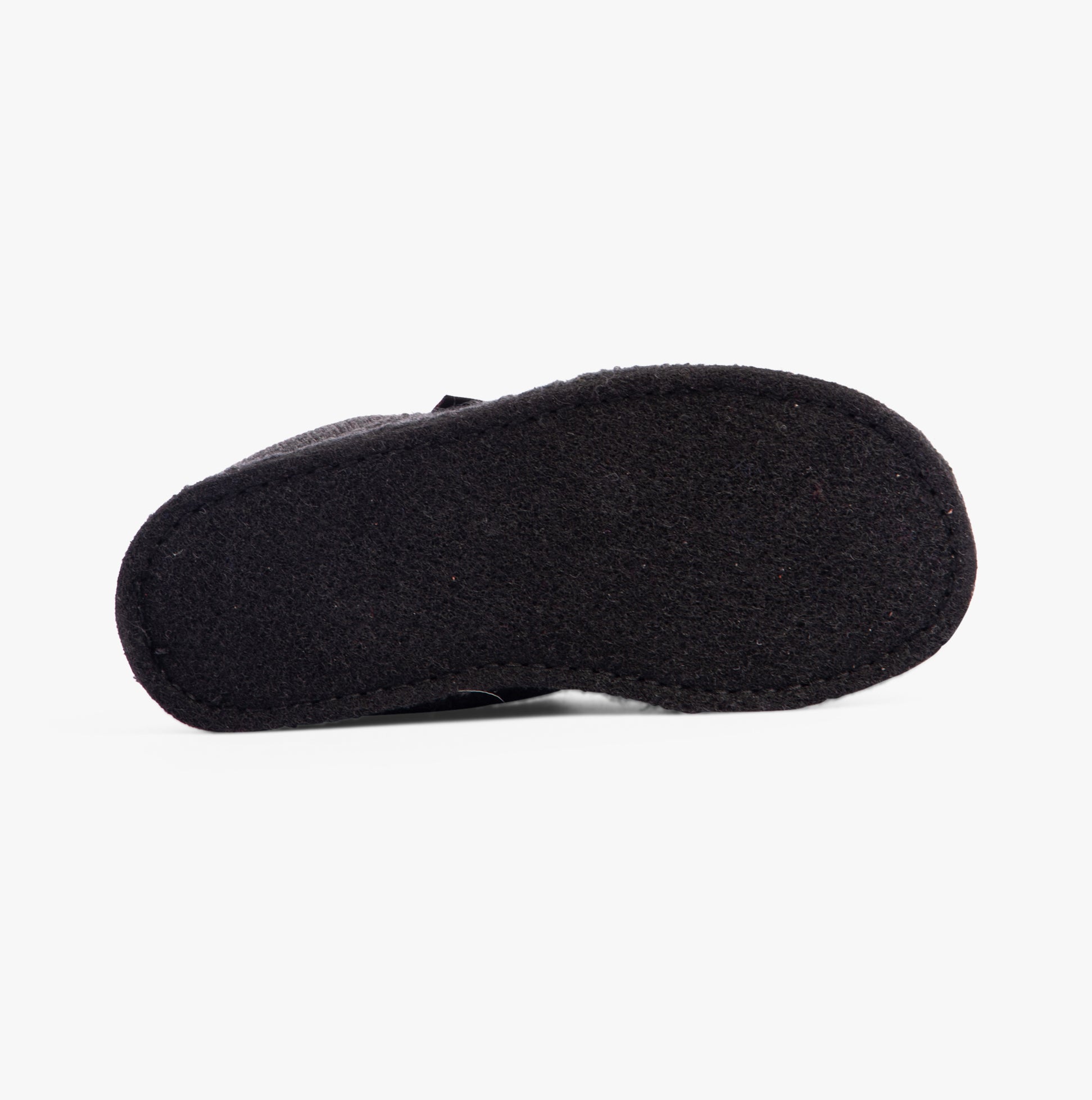 Haflinger VIOLA Womens Slippers Anthracite bottom view showing the flat textile sole material with non-slip feature.