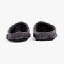 Haflinger VIOLA Womens Slippers Anthracite back view showing the mules with wool lining and non-slip sole.