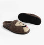 Haflinger RUDI Womens Slippers Brown side view showing textile upper and rubber sole