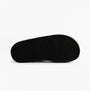 Haflinger OLAF Womens Snowman Mule Slippers Light Grey sole view, featuring non-slip black latex material.