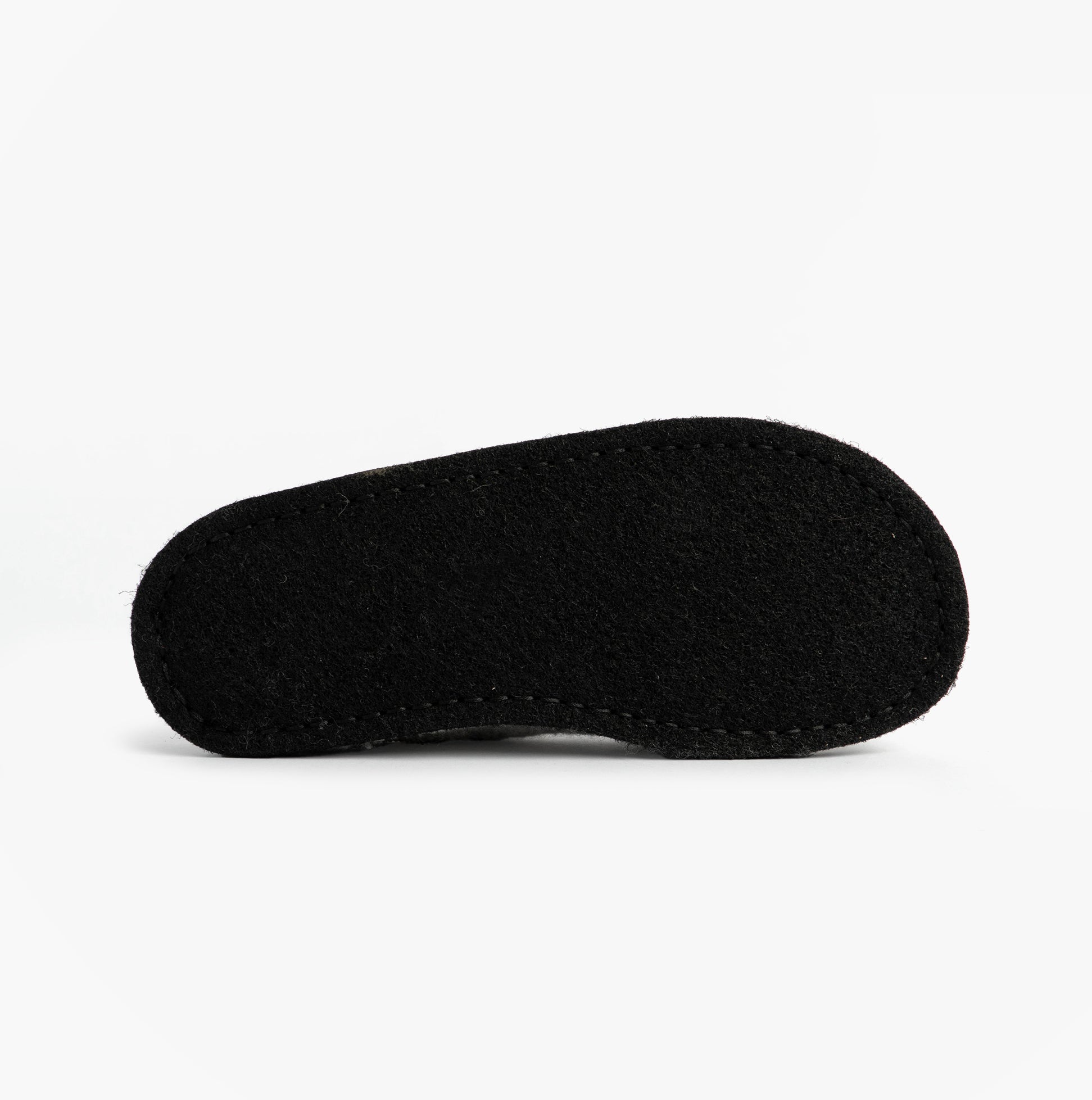 Haflinger OLAF Womens Snowman Mule Slippers Light Grey sole view, featuring non-slip black latex material.