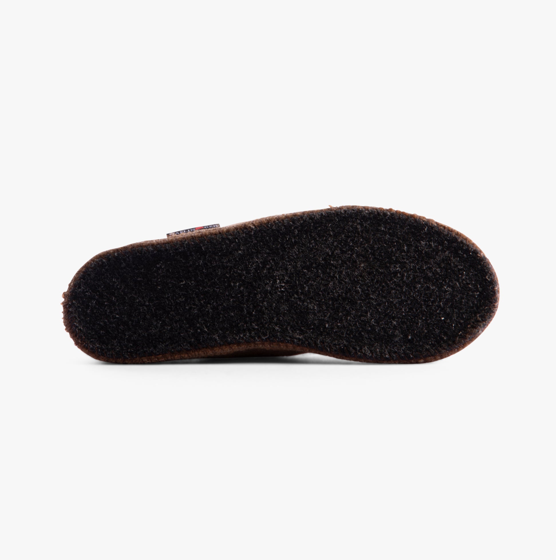 Haflinger FIOCCO Womens Slippers Camel bottom view showing synthetic sole and comfort features