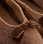 Haflinger FIOCCO Womens Slippers Camel detail view showing soft upper material and bow decoration.