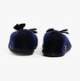Haflinger FIOCCO Womens Slippers Navy back view showcasing soft upper and round toe design.