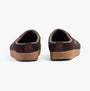 Haflinger KRIS Womens Felt Clogs Espresso back view showing the cork sole and dark wool upper.