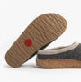 Haflinger PANDA Womens Felt Clogs Anthracite bottom view showing rubber and cork sole detailing