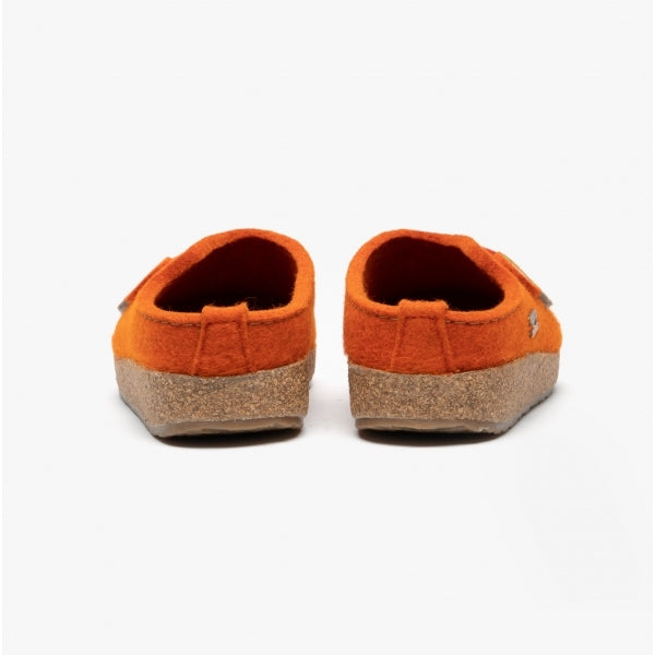 Haflinger KANON Womens Felt Wide Fit Mule Slippers Rust