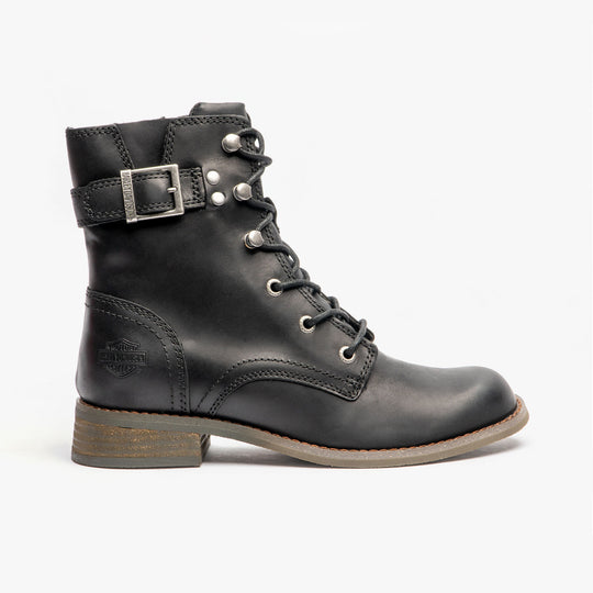 Harley Davidson D84749 DORILEE 6 LACE Womens Short Lace Up Boots Black