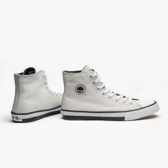 Harley Davidson BAXTER Mens Canvas Trainers White