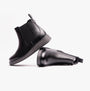 Heavenly Feet NEW ROLO2 Womens Chelsea Boots Black side view, showcasing ankle height and wedge sole.