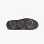 Heavenly Feet NEW ROLO2 Womens Chelsea Boots Black bottom view showing heart-patterned sole design.