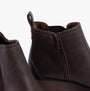 Heavenly Feet NEW ROLO2 Womens Boots Chocolate detail view of faux leather upper.
