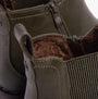 Heavenly Feet NEW ROLO2 Womens Boots Khaki side and detail view showcasing faux leather and cozy lining.