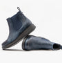 Heavenly Feet NEW ROLO2 Womens Chelsea Boots Navy side view with zip and wedge heel, showing synthetic material and round toe.