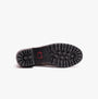 Heavenly Feet LARKIN Womens Ankle Zip Boots Earth bottom view, showcasing the tread pattern and heart detail on the sole.