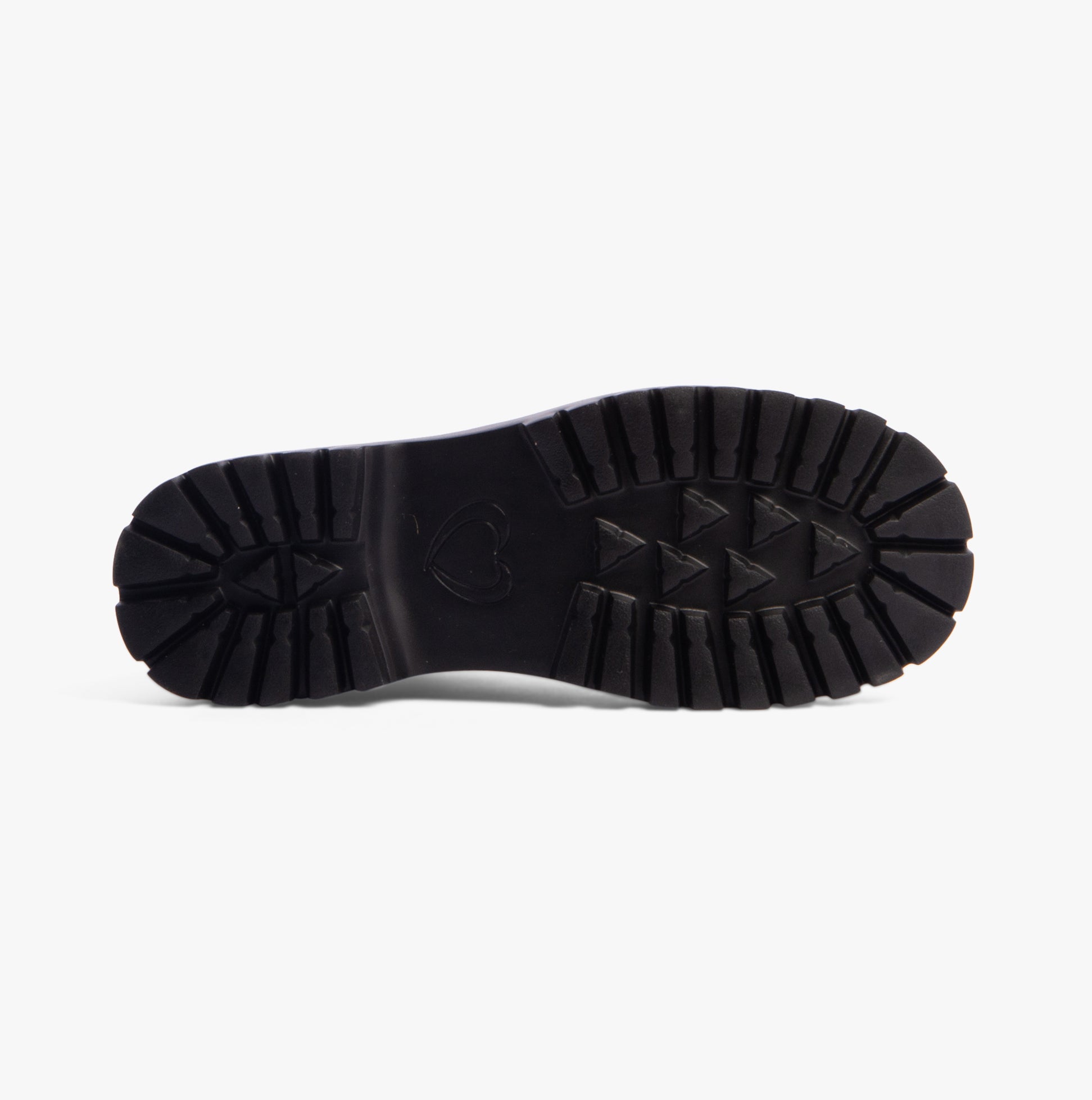 Heavenly Feet KRISSY Womens Ankle Boots Leaf Green sole view, showcasing rubber traction features and tread design.