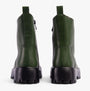 Heavenly Feet KRISSY Womens Ankle Boots Leaf Green back view showcasing faux leather and platform sole.