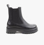 Heavenly Feet ALANA Womens Chelsea Boots Black side view, featuring a block heel and synthetic upper material.