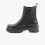 Heavenly Feet ALANA Womens Chelsea Boots Black side view showcasing block heel and synthetic material.