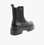 Heavenly Feet ALANA Womens Chelsea Boots Black side view showing block heel and pull-on design.