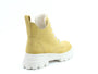 Heavenly Feet CLEA Womens Lace Ankle Boots Mustard rear view showcasing the lace-up design and block heel.