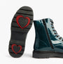 Heavenly Feet JUSTINA2 GLITTER Womens Ankle Boots Ocean Glitter detail view of sole with heart design