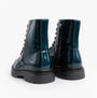 Heavenly Feet JUSTINA2 GLITTER Womens Ankle Boots Ocean Glitter rear view showing glossy finish and lace-up design.