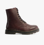Heavenly Feet JUSTINA2 Womens Lace Up Boots Burgundy side view showcasing faux leather upper and round toe design.