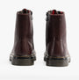Heavenly Feet JUSTINA2 Womens Lace Up Boots Burgundy back view showing detailed faux leather and rubber sole.