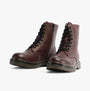 Heavenly Feet JUSTINA2 Womens Lace Up Boots Burgundy side view with round toe and lace-up fastening.