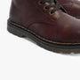Heavenly Feet JUSTINA2 Womens Lace Up Boots Burgundy side view detailing the faux leather upper and rubber sole.
