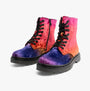Heavenly Feet JUSTINA2 Womens Lace Up Boots Colour Crush Orange, side view showcasing vibrant orange and purple gradient colors.