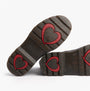 Heavenly Feet JUSTINA2 Womens Ankle Boots Chocolate sole view with heart pattern design.