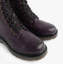 Heavenly Feet JUSTINA2 Womens Ankle Boots Purple top view showing lace-up design and round toe shape.
