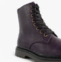 Heavenly Feet JUSTINA2 Womens Ankle Boots Purple detail view showing lace-up and synthetic upper material