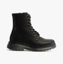 Heavenly Feet EVA Womens Lace Up Boots Black side view showcasing leather upper and lace-up design.
