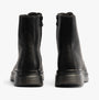 Heavenly Feet EVA Womens Lace Up Boots Black back view showcasing ankle height and zipper detail.