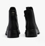 Heavenly Feet REMY Womens Chelsea Boots Black back view showcasing faux leather and block heel design.