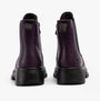 Heavenly Feet REMY Womens Chelsea Boots Purple rear view showcasing block heel and faux leather finish.