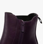 Heavenly Feet REMY Womens Chelsea Boots Purple detail view of the ankle opening and zipper.