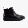 Heavenly Feet SENTA Womens Boots Black side view, ankle boots in faux leather with zip closure.