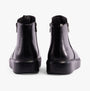 Heavenly Feet SENTA Womens Boots Black back view showing faux leather upper and zip closure.