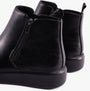 Heavenly Feet SENTA Womens Boots Black back view with zip closure, faux leather upper and rubber sole.