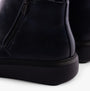 Heavenly Feet SENTA Womens Boots Midnight side view showing zip and faux leather detail.