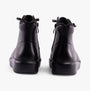 Heavenly Feet PETRA Womens Boots Black rear view showing the black faux leather and lace-up design