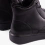 Heavenly Feet PETRA Womens Boots Black, detail view of ankle boot with faux leather upper and rubber sole.
