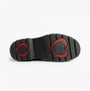 Heavenly Feet MDNGHT JUSTINA2 VIOLA VELOUR Womens Ankle Boots Midnight bottom view with hearts on sole
